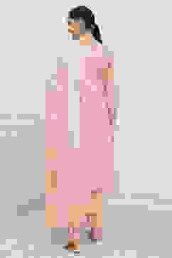 Peach Chanderi Blend Banarasi Unstitched Suit Set image number 5