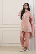 Peach Silk Chanderi Embroidered Straight Suit Set image number 7