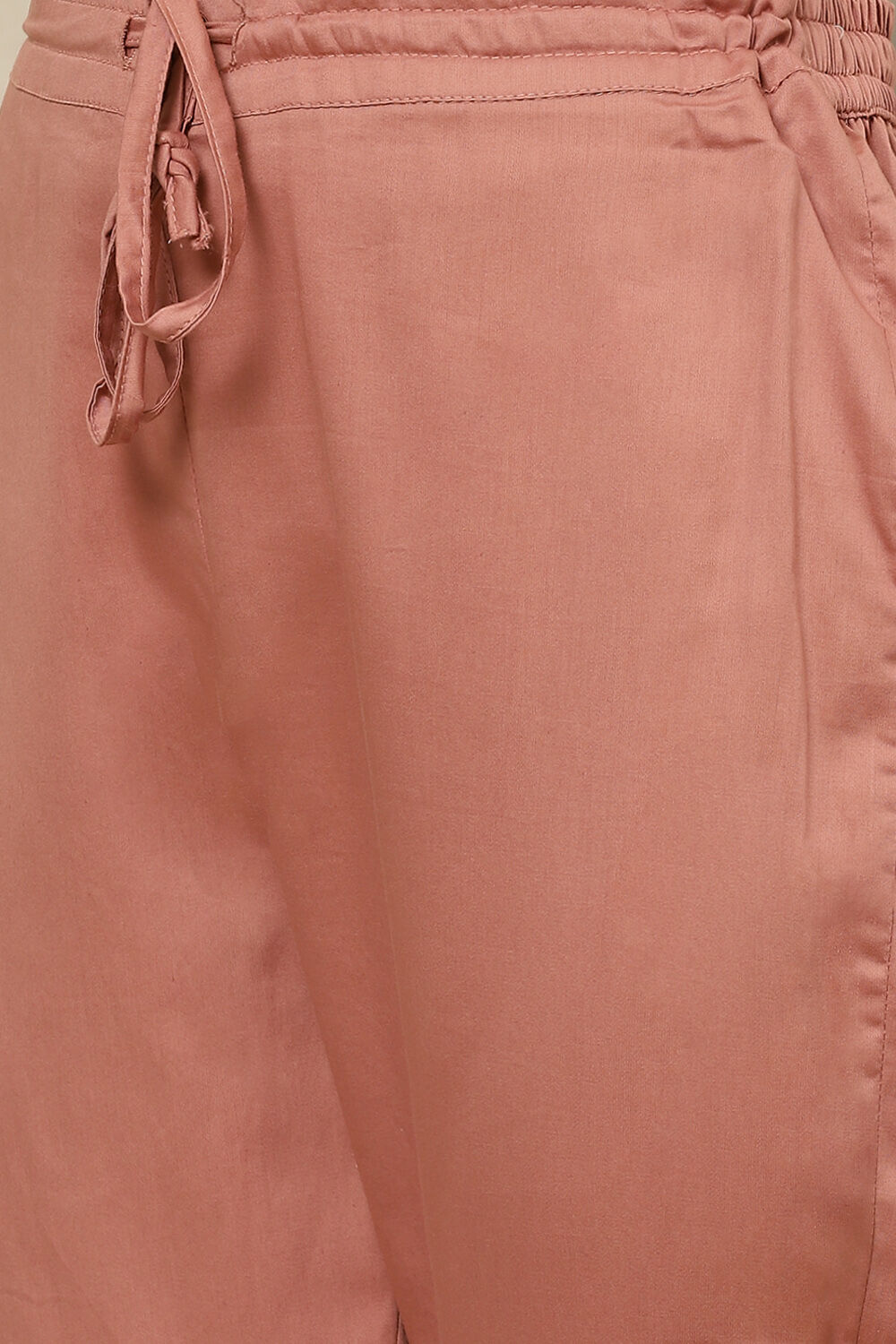 Dusky Pink Art Silk Straight Kurta Regular Pant Suit Set image number 3