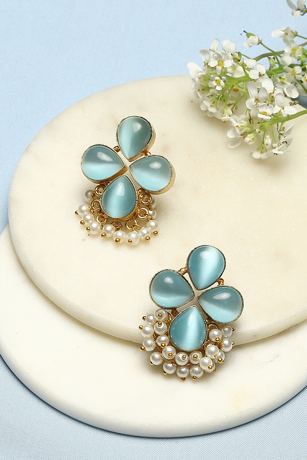 Blue Brass Earrings image number 0