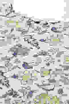 Off White & Blue Rayon Printed 2 Piece Sleepwear Set image number 1