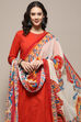 Charcoal Grey Cotton Pleated Kalidar Suit Set image number 1