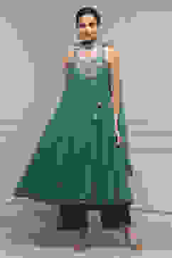 Emarlend Green Polyester Kalidar Printed Suit Set image number 6