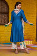 Fuschia Rayon Straight Suit Set image number 4