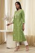 Light Pink Cotton Straight Kurta image number 2