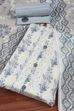 Blue Cotton Printed Embroidered Unstitched Suit Set image number 0