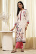 Ecru Floral Printed Straight Kurta image number 0
