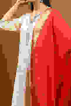 Red Polyester Dupatta image number 1