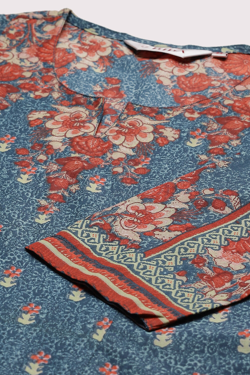 Blue Cotton Kalidar Kurta Palazzo Suit Set image number 1