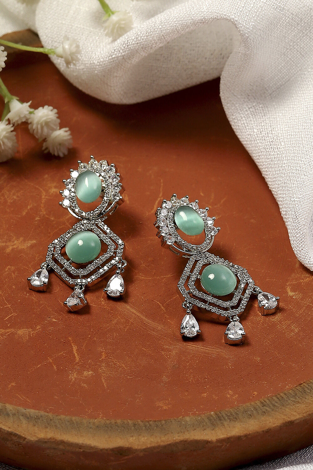 Mint Green Alloy Drop & Danglers image number 0