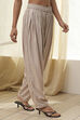 Beige Solid Straight Palazzos image number 3