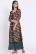 Easy Stitch Charcoal Black Raw Silk Embellished Suit image number 2