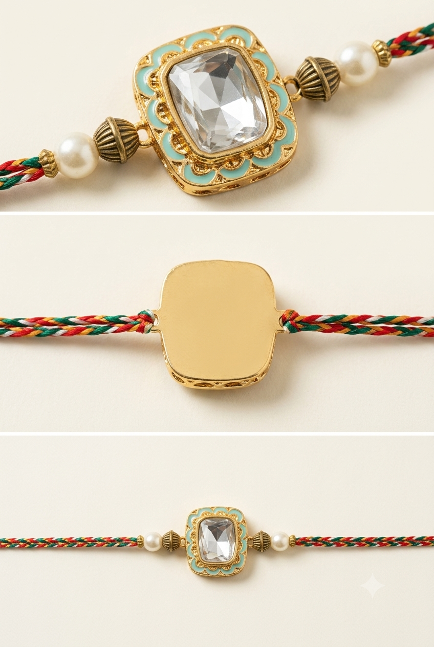 Multlicolor Rakhi With Beads & Crystal image number 0