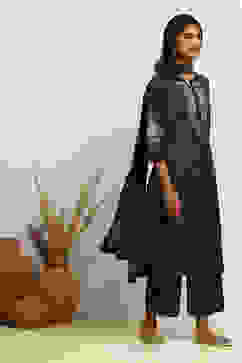 Indigo Modal Chanderi Bandhani Printed Straight Suit Set image number 5