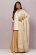 Gold Straight Art Silk Cotton Printed Dupatta image number 2