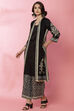 Black And Off White Viscose Printed Kurta image number 5
