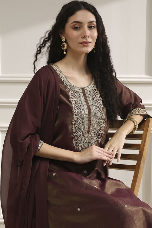 Green Viscose Rayon Straight Solid Suit Set image number 7