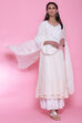 Off White Cotton Chikankari Embroidred Dupatta image number 0
