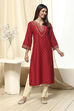Blue Printed Straight Kurta image number 5