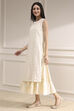 Off White Cotton Layered Suit Set image number 2