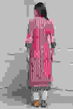 Plum Cotton Straight Printed Kurta image number 3