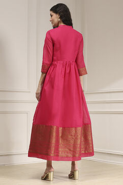 Fuschia Polyester Blend  Kurta image number 3