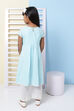 Sky Blue Cotton Chikankari Embroidered Kurta Pant Set image number 5