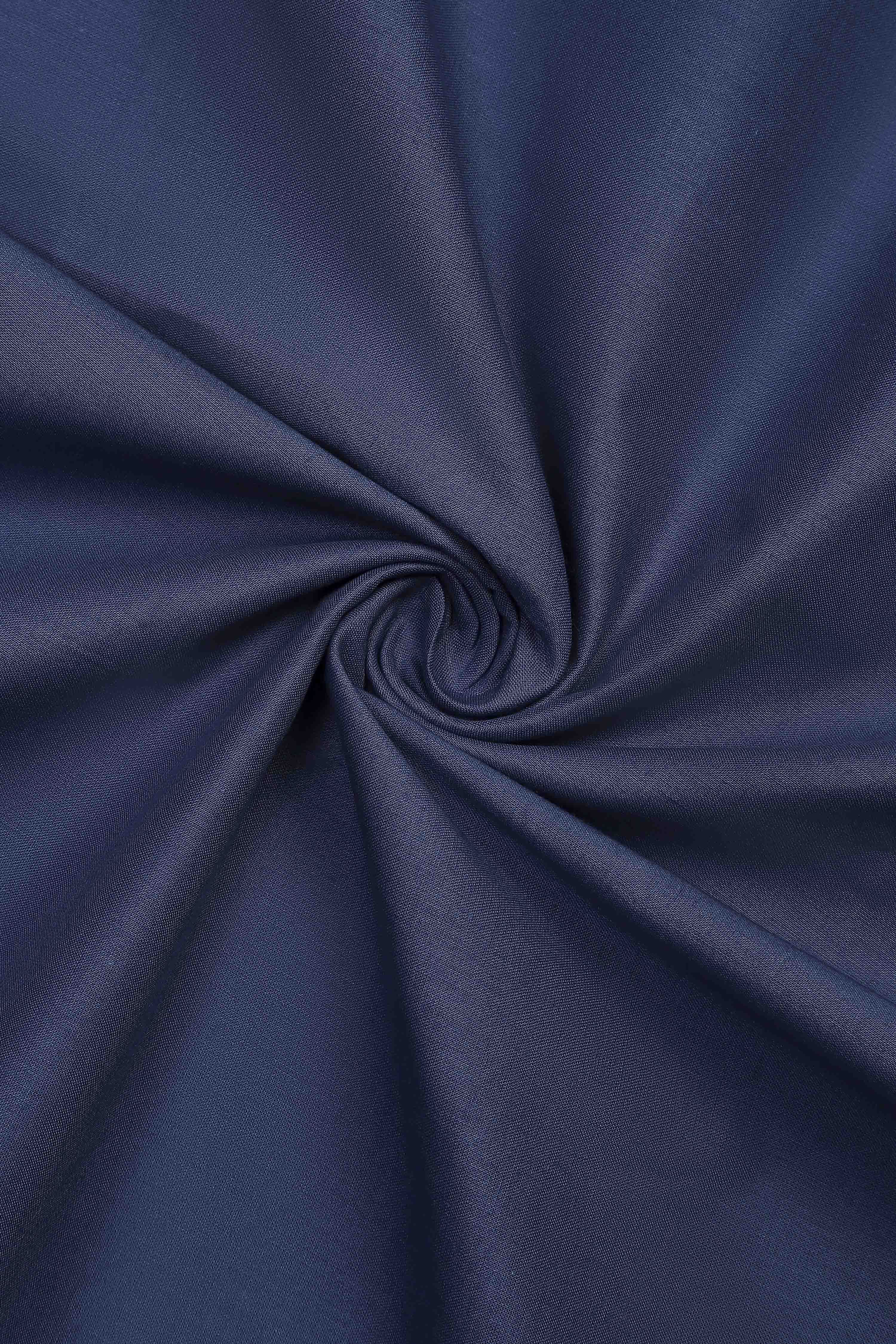 Blue Linen Royal-Ikkat  Buti Print Unstitched Suit Set image number 2