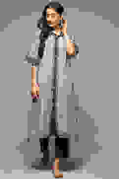 Beige & Black Cotton Blend Straight Printed Kurta image number 0