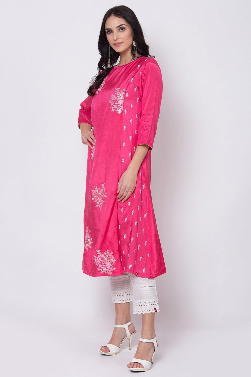 Fuschia A Line Kurta image number 2