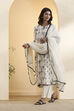 Off White Cotton Silk Kalidar Suit Set image number 3
