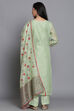 Green Unstitched dress material Suit Set image number 4
