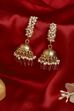 Dark Pink Brass Jhumka image number 2