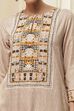 Beige Printed Straight Kurta image number 1