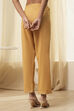 Cream-Colored Cotton Solid Regular Pants image number 5