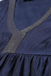 Navy Flared Art Silk Fusion Wear 2 Piece Set image number 1
