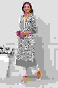 Blue Cotton Straight Kurta image number 2