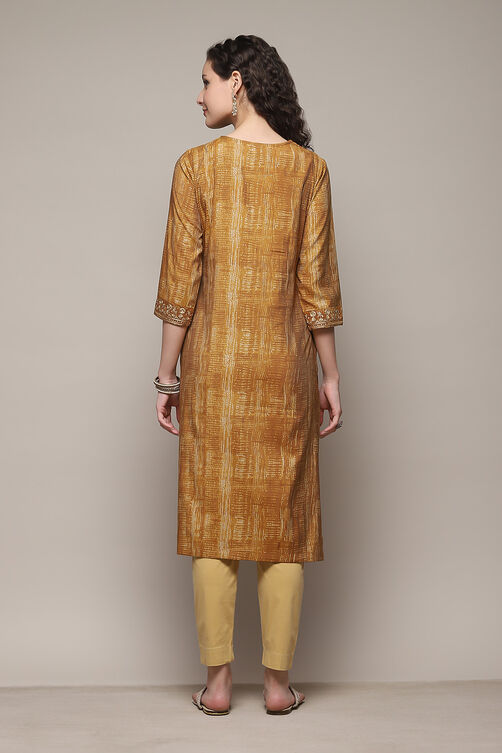 Wine Poly Viscose Straight Printed Kurta image number 4