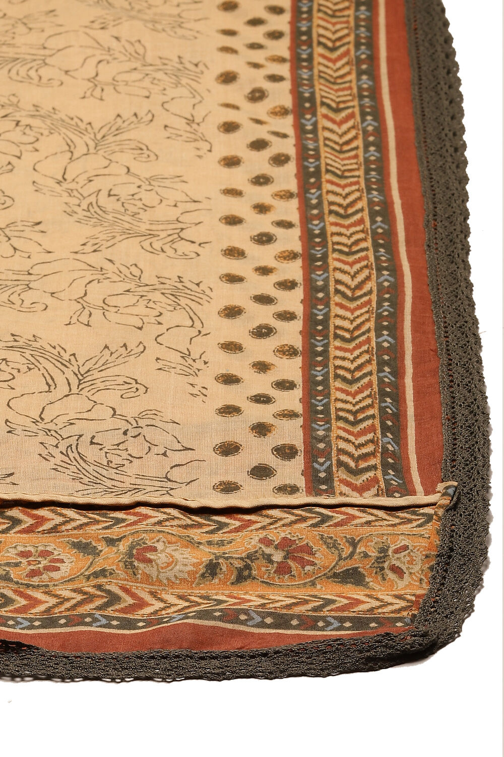 Khaki Cotton Straight Kurta Narrow Palazzo Suit Set image number 2