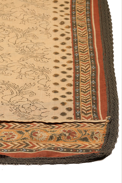 Khaki Cotton Straight Kurta Narrow Palazzo Suit Set image number 2