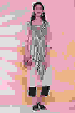 Peach Cotton Straight Kurta image number 4