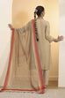 Dark Gold Poly Loom Side Striped Dupatta image number 2