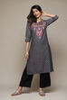 Cream Cotton Straight Printed Kurta image number 0