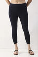 Maroon Cotton Lycra Solid Fitted Cropped Leggings image number 4