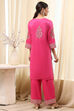 Ochre Yellow Cotton Blend Straight Suit Set image number 4