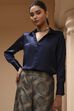 Navy Blue Art Silk Sequinned Co-ord Set image number 1