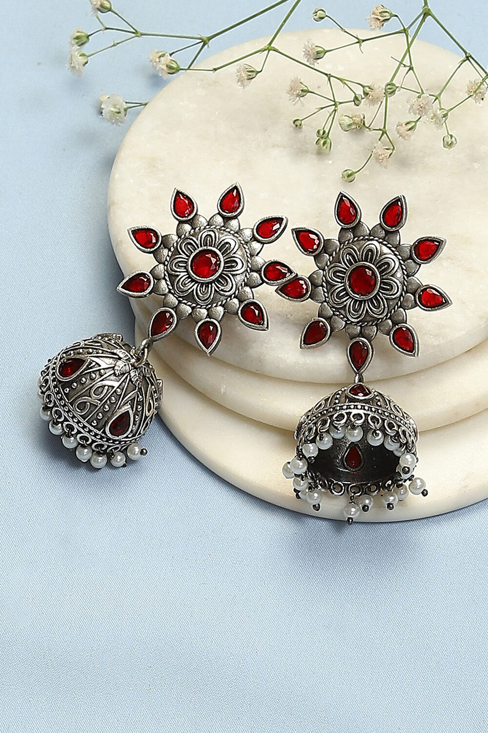 Red Brass Earrings image number 0