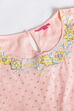 Peach Cotton Tiered Kurta Churidar Suit Set image number 1