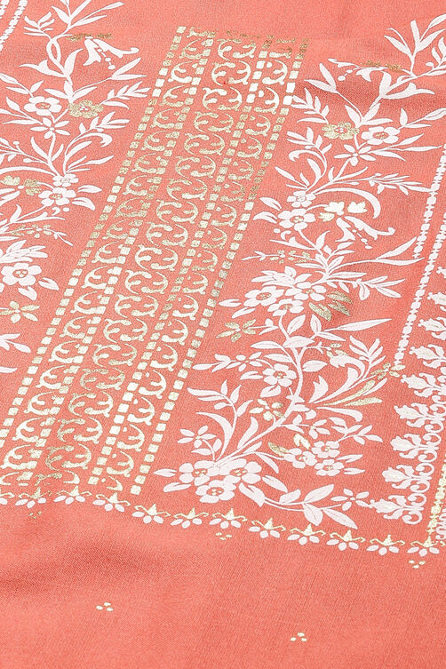 Mustard Printed Rayon Straight Kurta Palazzo Suit Set image number 5