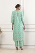 Green Cotton Straight Suit Set image number 4